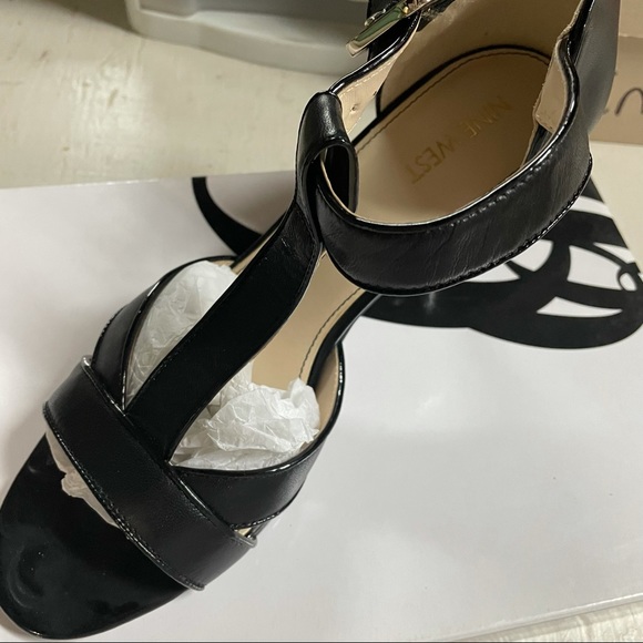 Nine West Black Strap Heels Size 8 - Picture 7 of 8